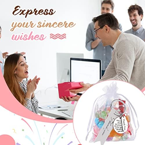 Yinkin 150 Pcs Employee Appreciation Gifts Bulk Thank You Keychains