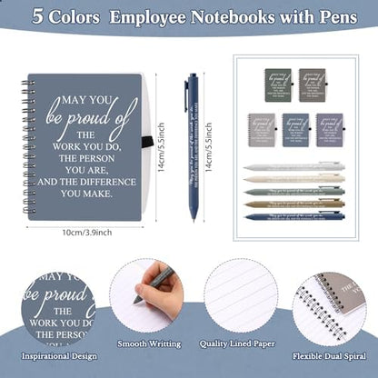 Honoson 10 Sets/20 Pcs Employee Notebook Pen Gifts, Stylish Color