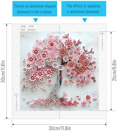 LazyFold Diamond Painting Art Kit, DIY Sakura Tree 5D Special Shape