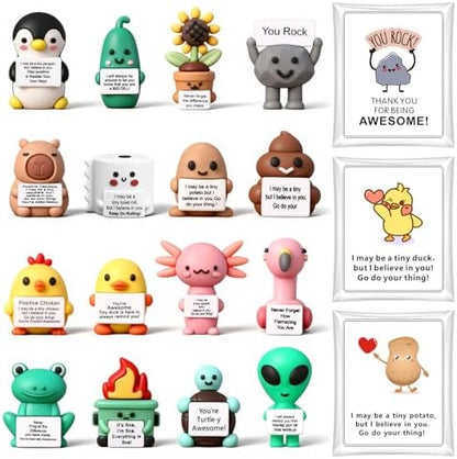 Gejoy 16 Sets Positive Mini Figurine Gifts Employee Appreciation Gifts