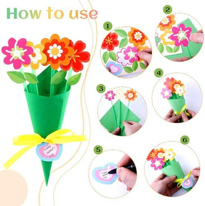 FULAIERGD 32 Set Mother's Day Flower Bouquet Paper Craft Kit-Mother's