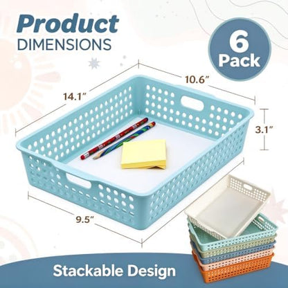 Simple Trending 6 Pcs Turn in Paper Trays for Classroom, Storage Paper