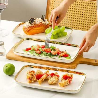 LETAOTAO Serving Platters, Ceramic Serving Platters Set of 4, 12 Inch