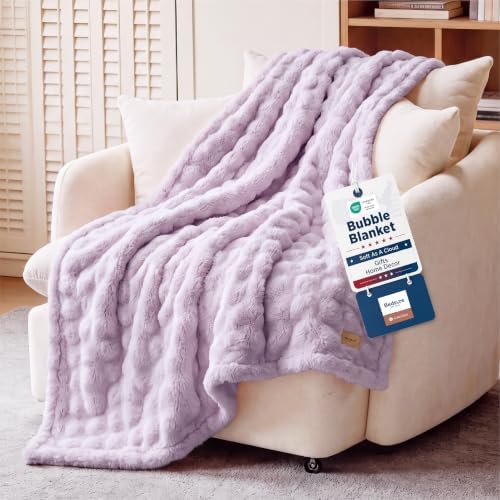 Bedsure Cloud Bubble Throw Blanket, Light Purple Gifts Room Decor