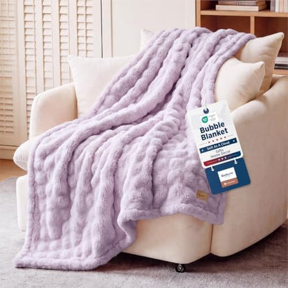 Bedsure Cloud Bubble Throw Blanket, Light Purple Gifts Room Decor
