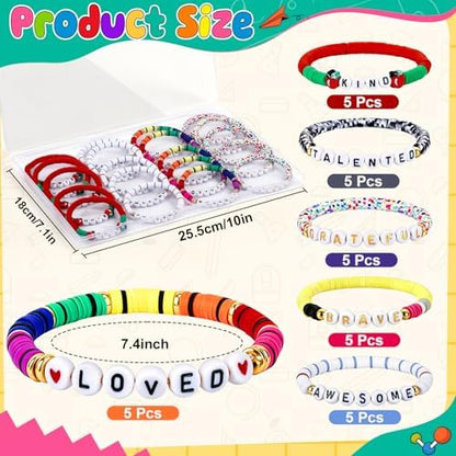 30Pcs Inspirational Bracelet Gift for Student, Back to School Handmade