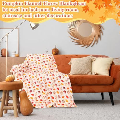 Buryeah 4 Pack Fall Throw Blankets Bulk Flannel Blanket