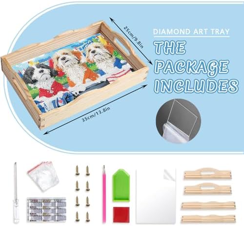 DOTSOPS DIY Diamond Painting Serving Tray with Handle for Adults 5D