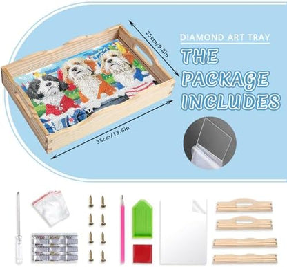 DOTSOPS DIY Diamond Painting Serving Tray with Handle for Adults 5D