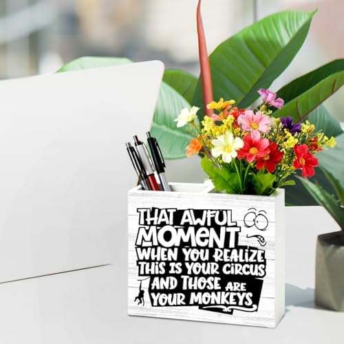 Pen Pencil Holder for Desk Office Decor Accessories Bosses Day Gifts