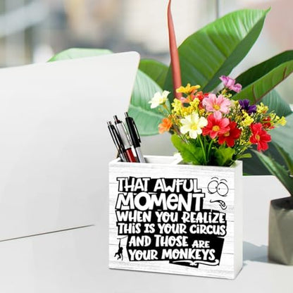 Pen Pencil Holder for Desk Office Decor Accessories Bosses Day Gifts