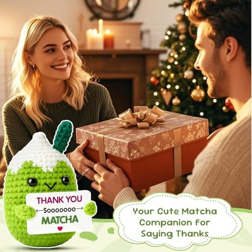 Thank You Gifts for Women Crochet Matcha Plush, Funny Christmas