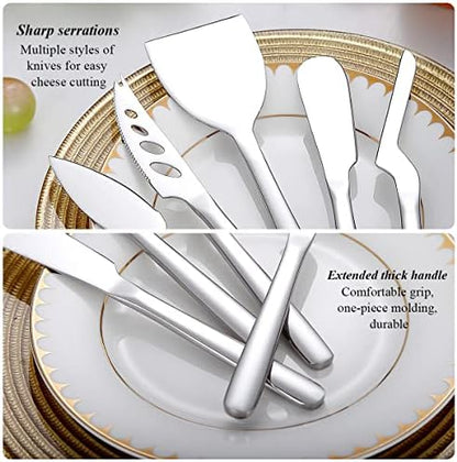 Berglander Cheese Knife Set of 5 for All Types of Cheese, Stainless
