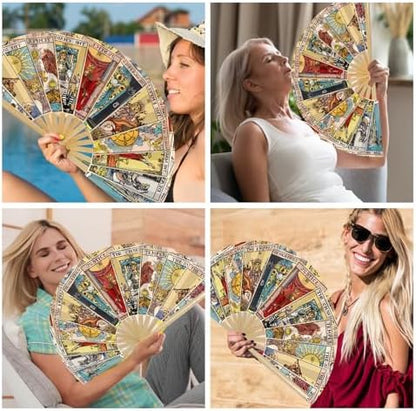 Weysat Tarot Clack Fan Large Halloween Fortune Teller Folding Fan