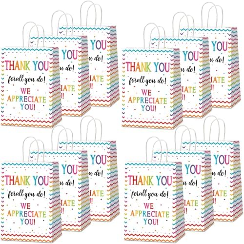 CHUNNIN 24 Pcs We Appreciate You Paper Gift Bags Thank You for All You