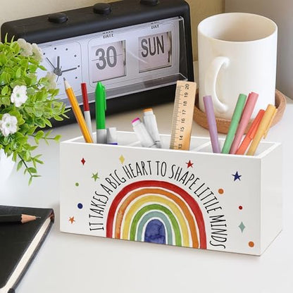 Boho Rainbow Teacher Pen Holder, Teacher Appreciation Gifts Office Pen