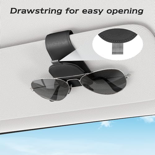 Sotfamily Magnetic Sunglass Holder for Car Visor, 2 Packs, Faux