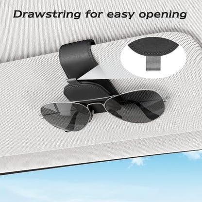 Sotfamily Magnetic Sunglass Holder for Car Visor, 2 Packs, Faux