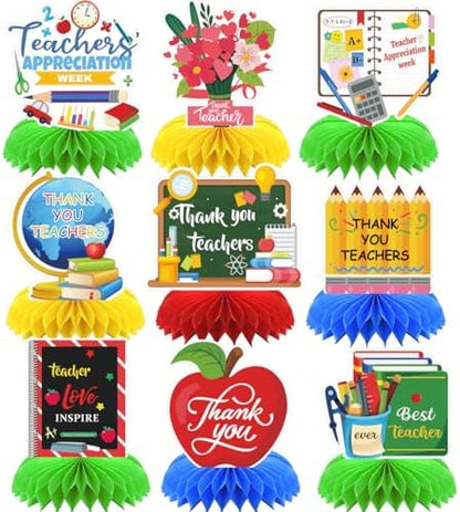 Teacher Appreciation Week Table Decorations Honeycomb Centerpieces