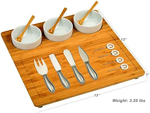 Picnic at Ascot Bamboo Cheese Board/Charcuterie Platter - Includes 3