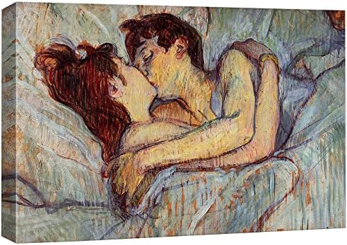 wall26 - in Bed The Kiss by Henri de Toulouse-Lautrec - Canvas Print
