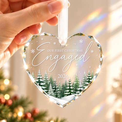 Engagement Ornament 2026 Our First Christmas Engaged Gifts for Couples