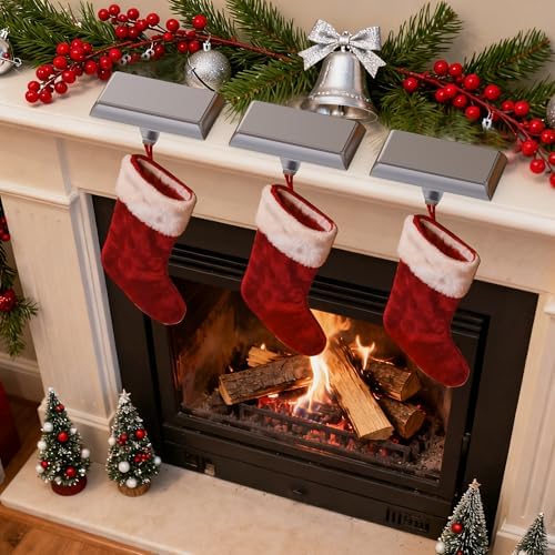 GloTika Christmas Stocking Holders for Mantle Set of 6, Heavy Duty