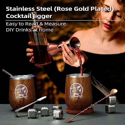 Wine Tumblers Set for Couples - Unique Christmas, Wedding, and