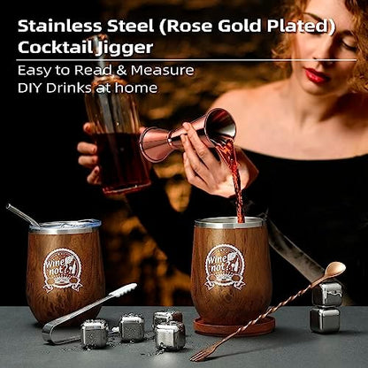 Wine Tumblers Set for Couples - Unique Christmas, Wedding, and