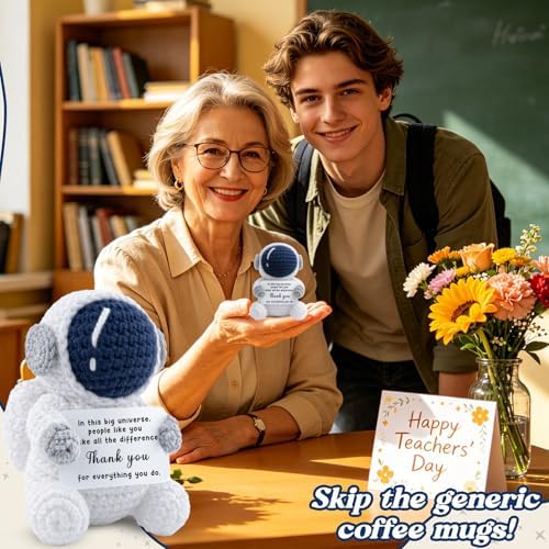 Teacher Appreciation Thank You Crochet Astronaut Gifts for Women Men