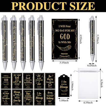 Qeeenar 200 Pcs Christian Gift Bulk Set Bible Verse, Black, Fresh