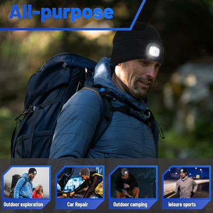 Keains Bluetooth Beanie with LED Light, Gifts for Men Women Dad