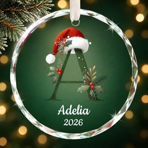 Letter Name Ornaments for Christmas Tree, Personalized Christmas
