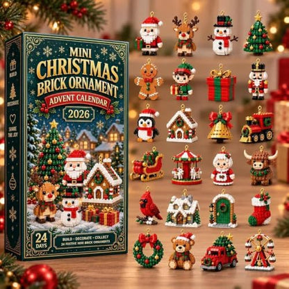 Christmas Advent Calendar 2026,24-Day Mini Brick 2D Acrylic Hanging