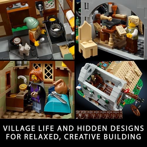 LEGO Icons Medieval Town Square Building Set for Adults - Office or