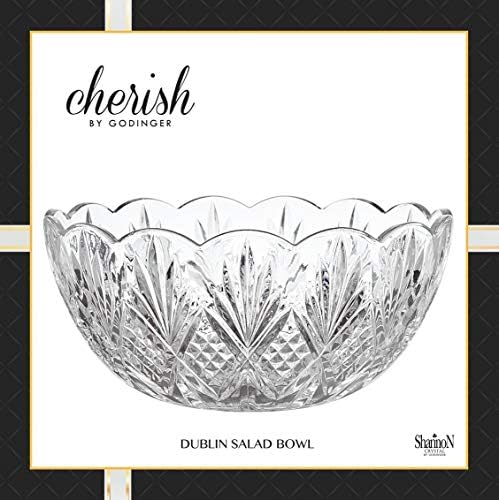 Godinger 8.5" Serving Bowl, Salad Bowl - Dublin Collection, Giftable
