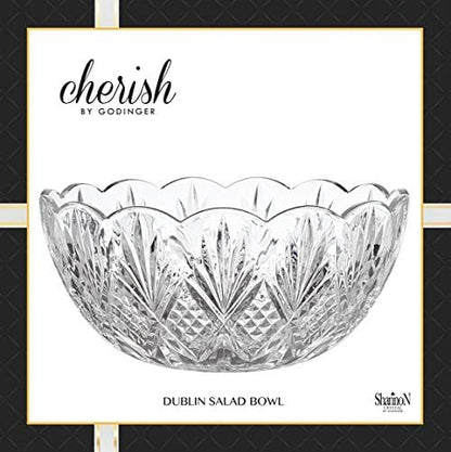 Godinger 8.5" Serving Bowl, Salad Bowl - Dublin Collection, Giftable