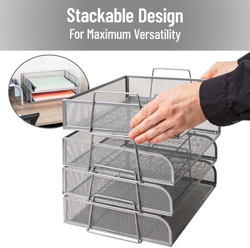 Mind Reader Stackable Paper Tray, Desktop Organizer, File Storage