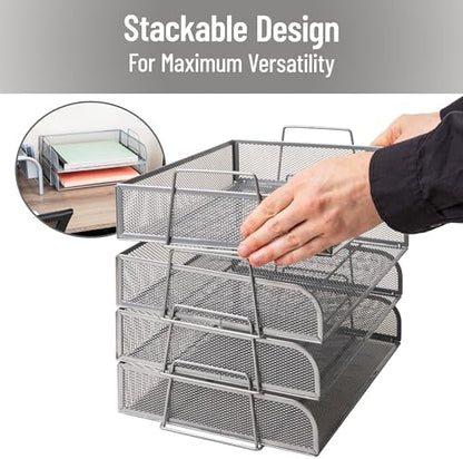 Mind Reader Stackable Paper Tray, Desktop Organizer, File Storage