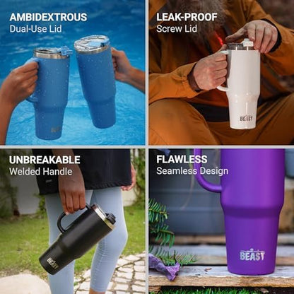 50oz Tumbler with Handle and Straw - Large Insulated Travel Mug for