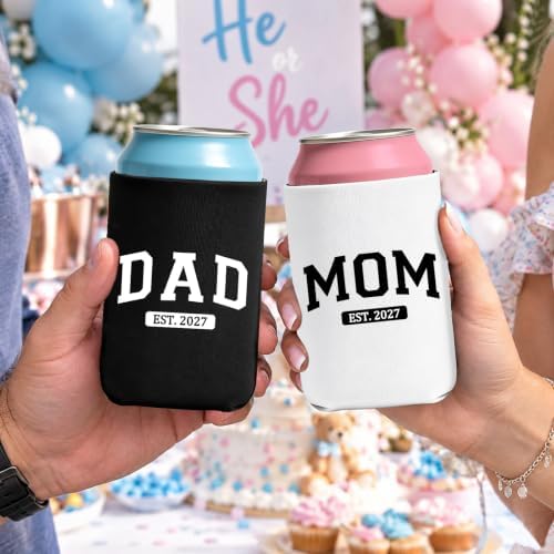 Mom and Dad 2027 Can Coolers Set of 2, New Parents Gifts for Couples