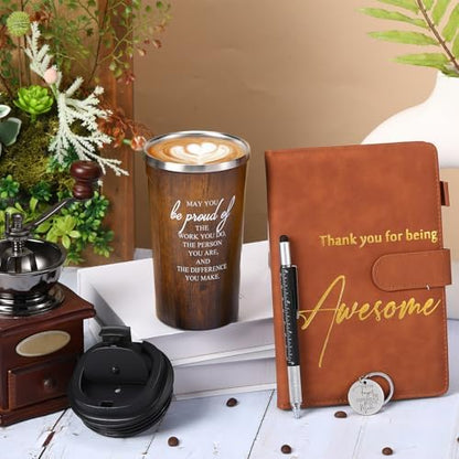 4 Pcs Thank You Gift Set for Men Women 17 oz Tumbler with Lid