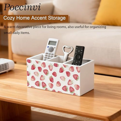 Watercolor Strawberry Pen Holder for Home Office Desk, Strawberry