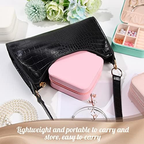 Junkin 8 Pcs Travel Jewelry Boxes, Bridesmaid Gifts for Women, 4