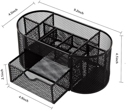 Comix Mesh Pen Holder, Desk Organizer for Home Office, Black