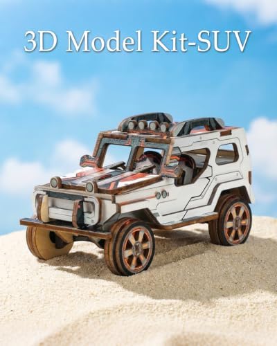3D Puzzles for Adults, SUV Model Kit, Beginner 3D Wooden Puzzles for