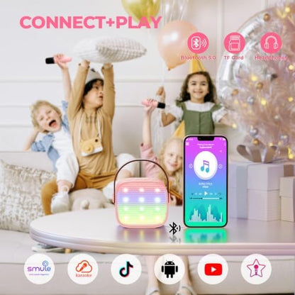 YLL Karaoke Machine for Kids Adults, Birthday Gifts for Girls 3-12