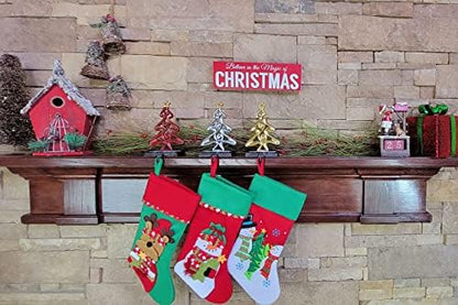 Lulu Decor, Cast Iron Red, Gold and Silver Tree Stocking Holder 3 pc