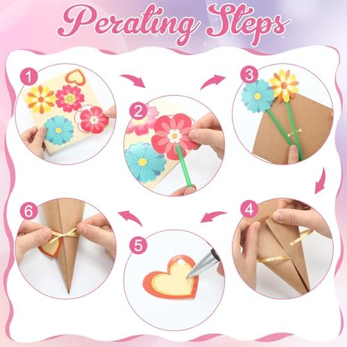 Motipuns 36 Set Graduation Flower Bouquet Craft Kit DIY Flower Paper