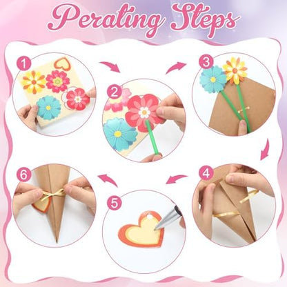 Motipuns 36 Set Graduation Flower Bouquet Craft Kit DIY Flower Paper